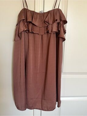 Old Navy Satin-Look Brown Dress